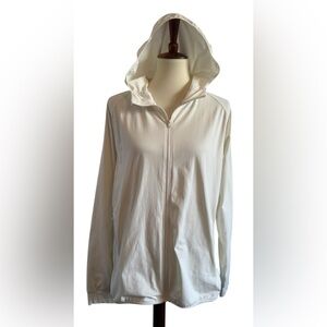 Uniqlo Ivory DRY-EX UV Protection Pockets Lightweight Full Zip Hoodie Size Large